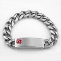 Astra Medical Alert Mens Bracelet 8 1/2 Inch Brushed Stainless